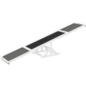 Wooden Dog Agility Seesaw For Training And Exercise, Weather Resistant, 83 L X 16 W X 14 H, White (Color: White)